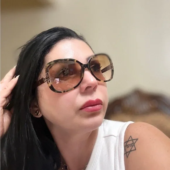 Tory Burch Brown Tortoise Sunglasses - Picture 1 of 3